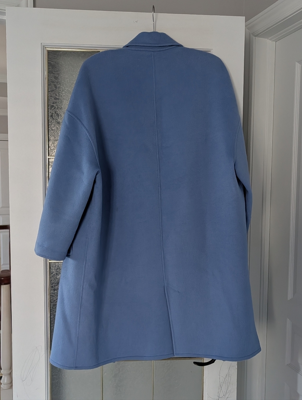 ZARA Light Blue Single-Breasted Oversized Trench Coat - Picture 4 of 4